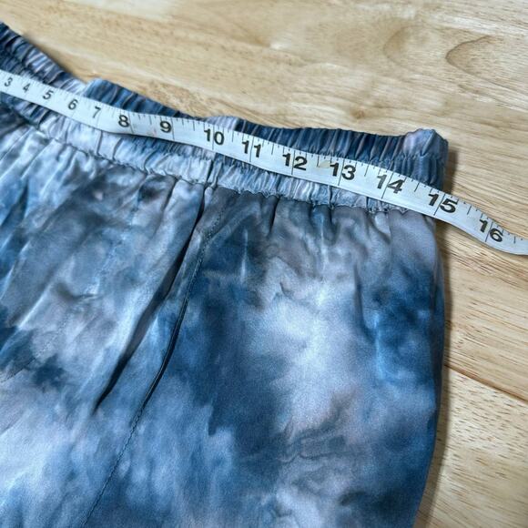 ATM NWT Charmeuse Tie Dye 100% Silk Crop Pants Size M Elastic Waist Pull-On - Picture 8 of 10